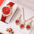 5-Piece Women's Watch Set: Luxury Quartz Watches with Rhinestones and Bracelets, Elegant Gift for Girls