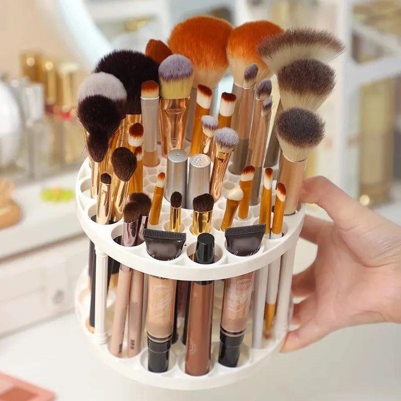 Cosmetics Storage Rack: Makeup Brush and Lipstick Organizer for Desktop and Dressing Table