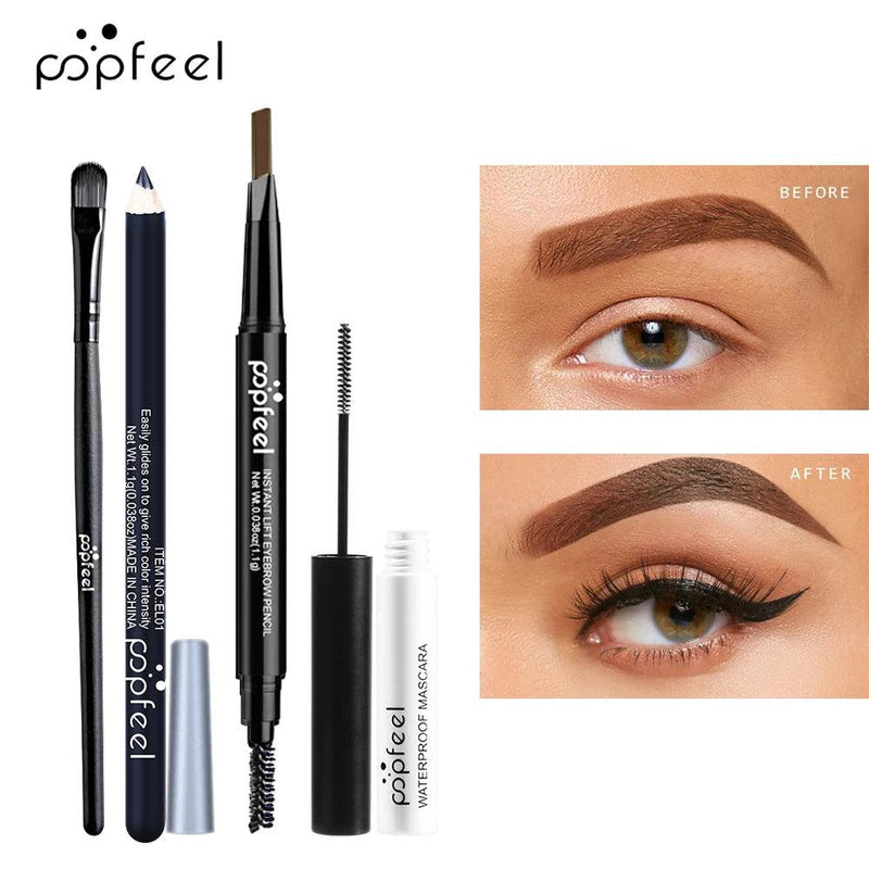 Eye Makeup Set by POPFEEL: Complete Kit with Palette, Eyeliner, Mascara, and Tools for Women