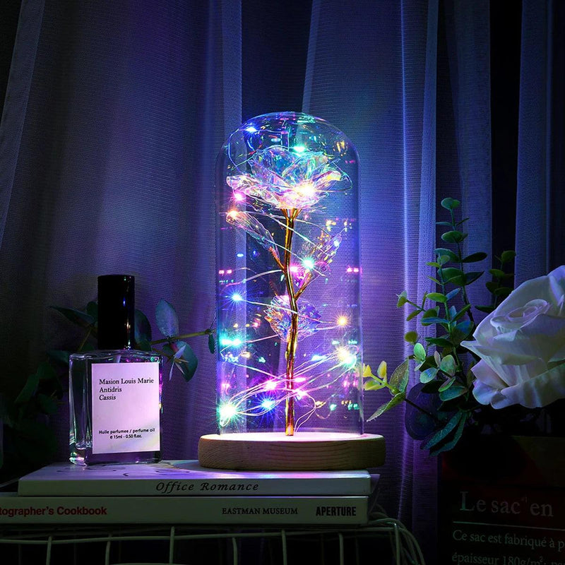 Galaxy Rose Lamp – LED Lights & Butterfly Magic for Valentine's Day!