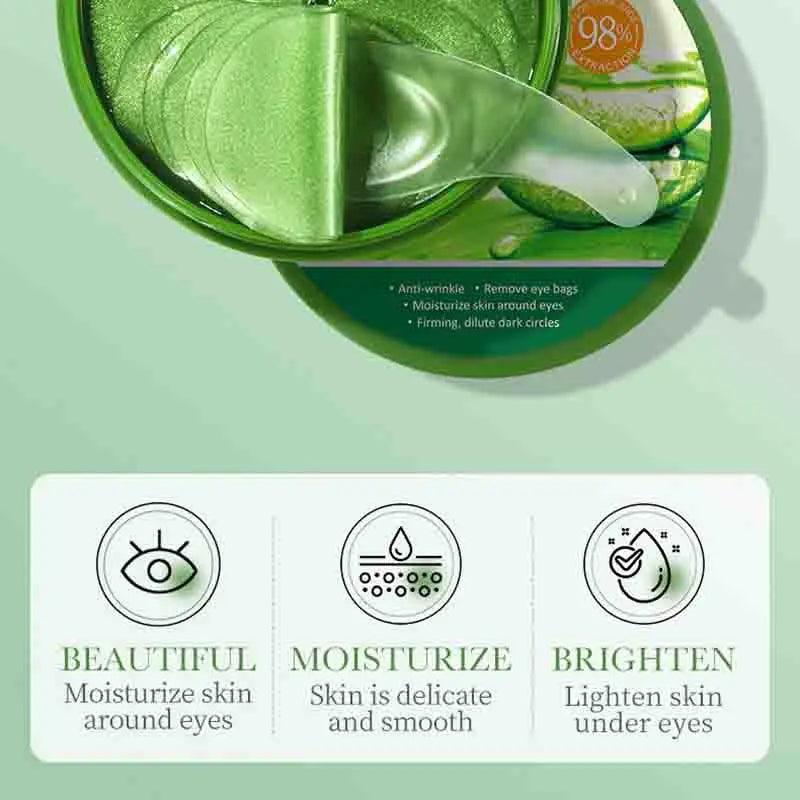 60pcs SAODER Aloe Vera Collagen Eye Mask: Moisturizing, Firming, Anti-Dark Circles & Eye Bags