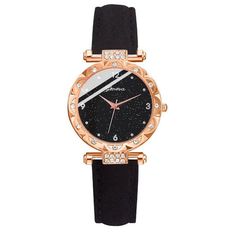 5-Piece Women's Watch Set: Luxury Quartz Watches with Rhinestones and Bracelets, Elegant Gift for Girls