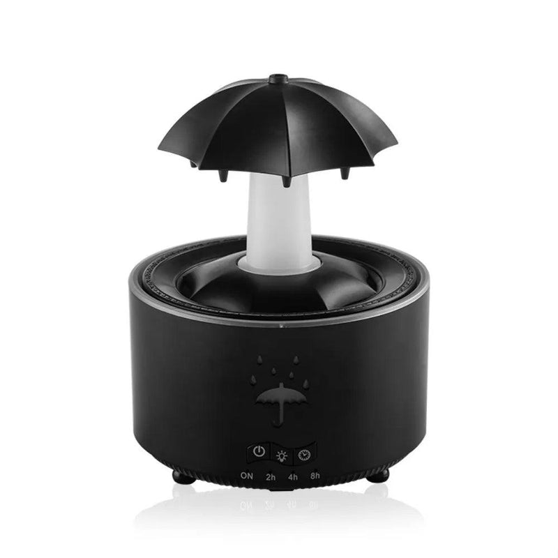 Rotating Umbrella Humidifier with Water Drops & Colorful Night Lights – Silent Aroma Diffuser