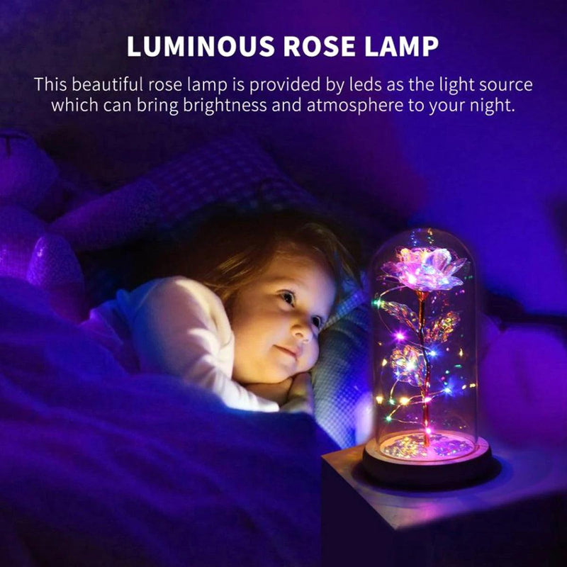 Galaxy Rose Lamp – LED Lights & Butterfly Magic for Valentine's Day!