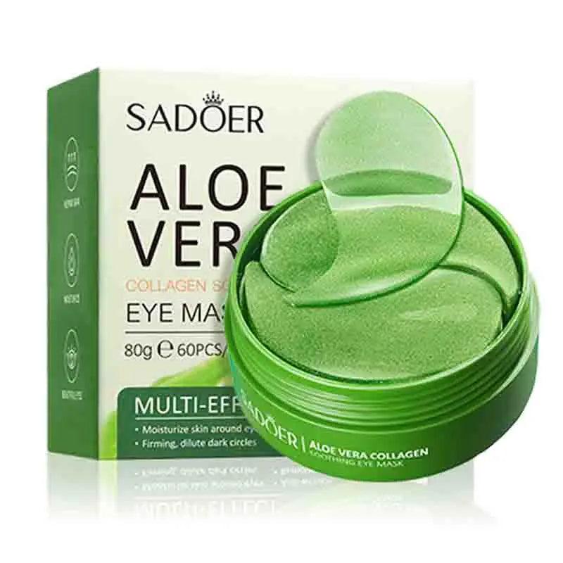 60pcs SAODER Aloe Vera Collagen Eye Mask: Moisturizing, Firming, Anti-Dark Circles & Eye Bags