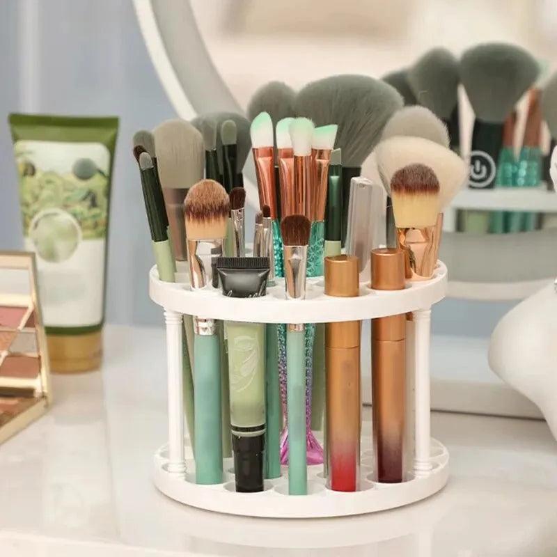 Cosmetics Storage Rack: Makeup Brush and Lipstick Organizer for Desktop and Dressing Table