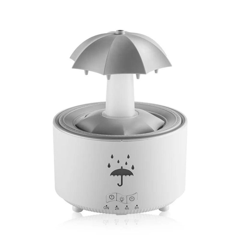 Rotating Umbrella Humidifier with Water Drops & Colorful Night Lights – Silent Aroma Diffuser