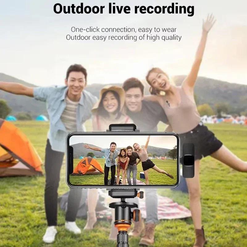 Wireless Lavalier Microphone: Noise Reduction Mic for Live Streaming, YouTube, TikTok, and Facebook (iPhone/Android)