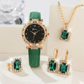 5-Piece Women's Watch Set: Luxury Quartz Watches with Rhinestones and Bracelets, Elegant Gift for Girls