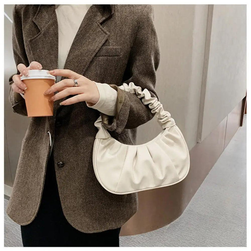 Chic Pleated Cloud Handbag – French-Inspired & Fashion-Forward!