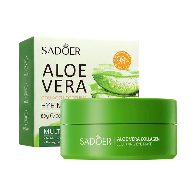 60pcs SAODER Aloe Vera Collagen Eye Mask: Moisturizing, Firming, Anti-Dark Circles & Eye Bags