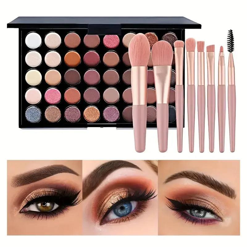 40-Color Glitter & Matte Eyeshadow Palette: Waterproof, Long-Lasting, and Fashionable Eye Makeup