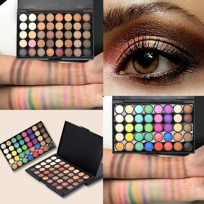 40-Color Glitter & Matte Eyeshadow Palette: Waterproof, Long-Lasting, and Fashionable Eye Makeup