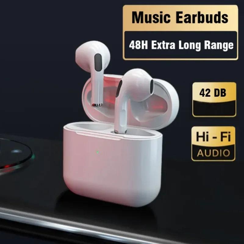 Pro4 Wireless Earbuds: In-ear earbuds with long battery life, continuous bass, sports and music earbuds with mic