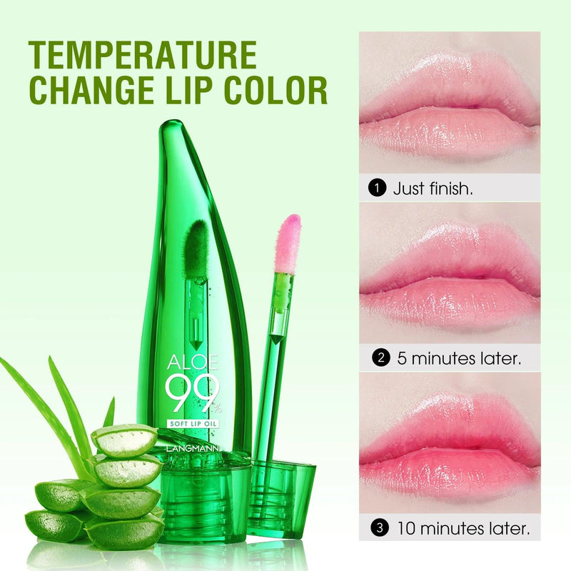 Langmannni Aloe Vera Lip Gloss: Color-Changing, Moisturizing, and Long-Lasting Lip Oil