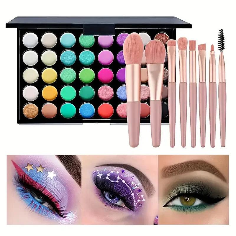 40-Color Glitter & Matte Eyeshadow Palette: Waterproof, Long-Lasting, and Fashionable Eye Makeup