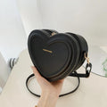 Fashion Heart-Shaped Candy Color Crossbody Sling Bag – PU Leather Zipper Bag for Girls