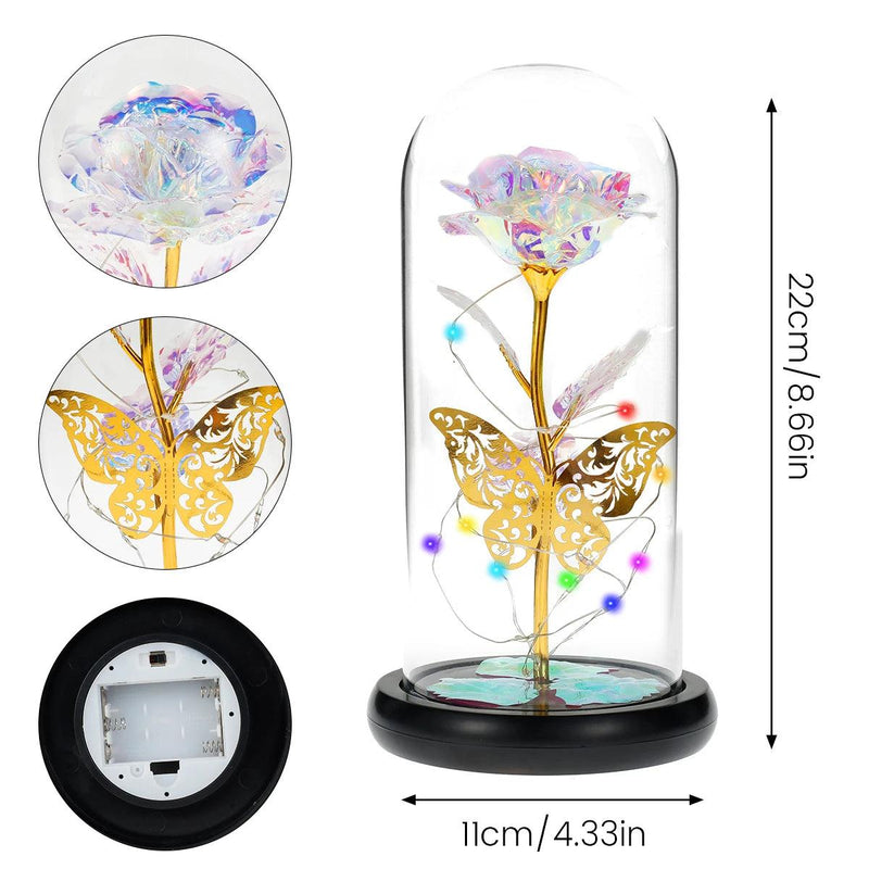 Galaxy Rose Lamp – LED Lights & Butterfly Magic for Valentine's Day!