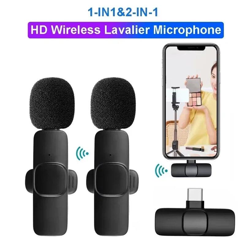 Wireless Lavalier Microphone: Noise Reduction Mic for Live Streaming, YouTube, TikTok, and Facebook (iPhone/Android)