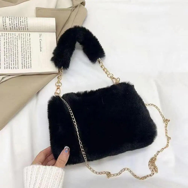 Fluffy Faux Fur Shoulder Bag – Add a Touch of Glam to Your Look!