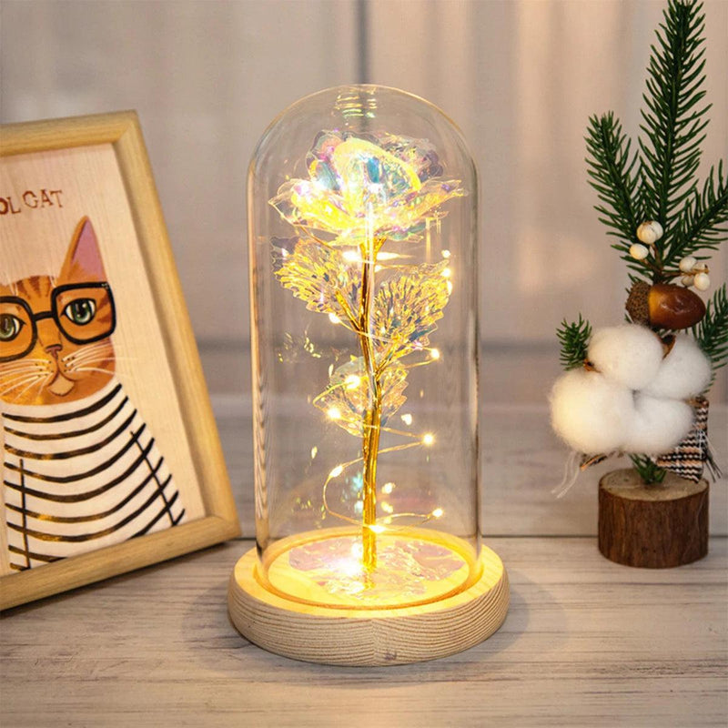 Galaxy Rose Lamp – LED Lights & Butterfly Magic for Valentine's Day!