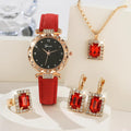 5-Piece Women's Watch Set: Luxury Quartz Watches with Rhinestones and Bracelets, Elegant Gift for Girls