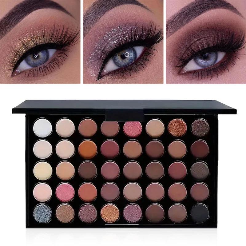 40-Color Glitter & Matte Eyeshadow Palette: Waterproof, Long-Lasting, and Fashionable Eye Makeup