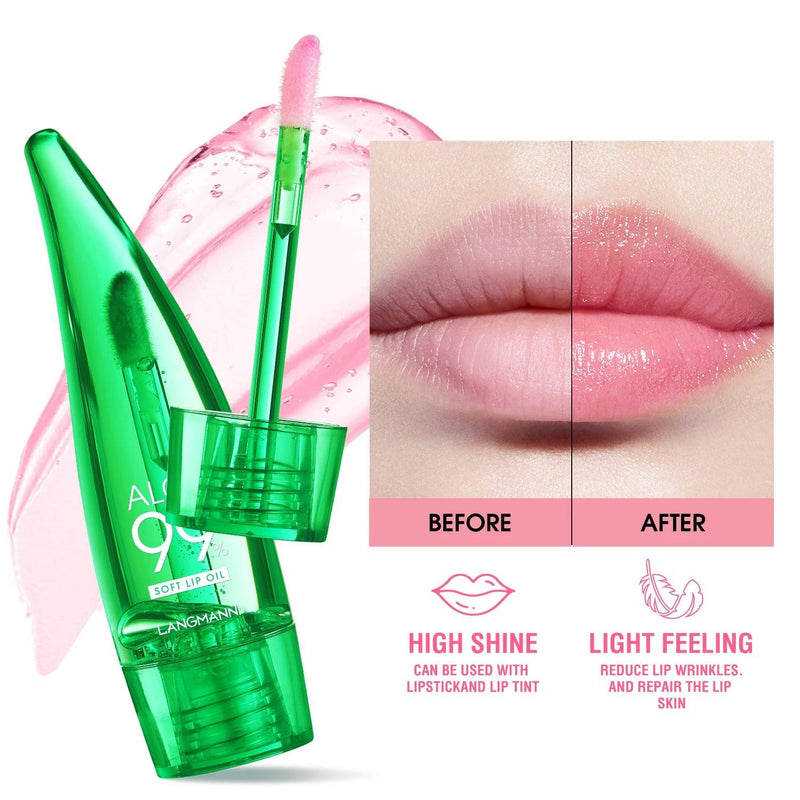 Langmannni Aloe Vera Lip Gloss: Color-Changing, Moisturizing, and Long-Lasting Lip Oil