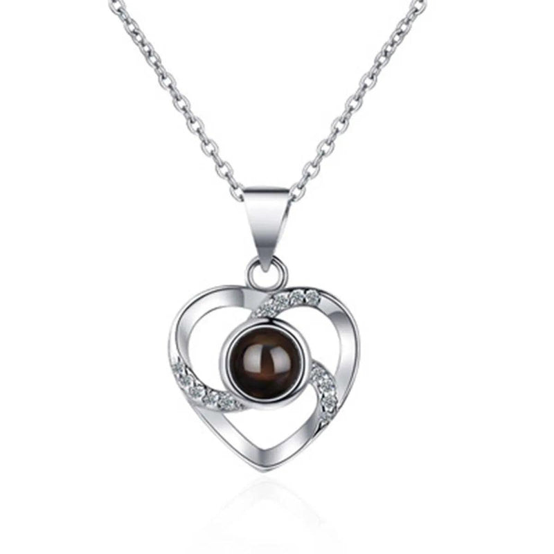 Hollow Zircon Love Necklace Set – Eternal Flower & Jewelry Box Gift for Valentine's Day