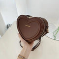 Fashion Heart-Shaped Candy Color Crossbody Sling Bag – PU Leather Zipper Bag for Girls