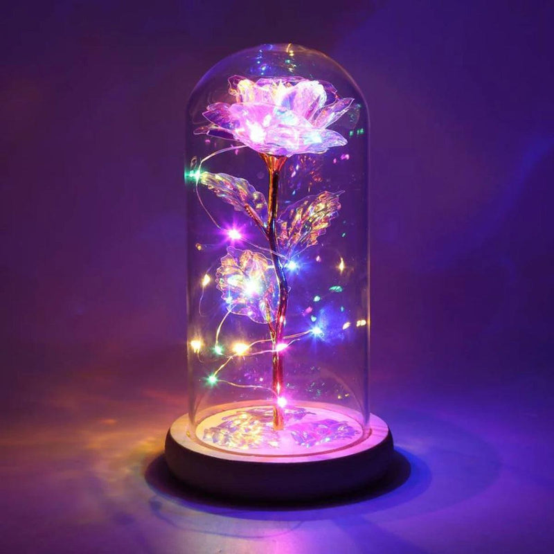 Galaxy Rose Lamp – LED Lights & Butterfly Magic for Valentine's Day!