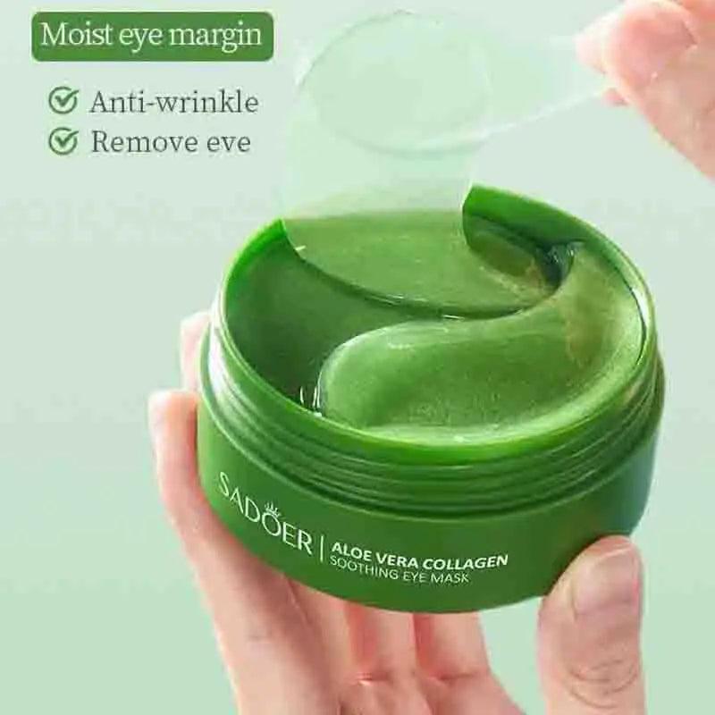 60pcs SAODER Aloe Vera Collagen Eye Mask: Moisturizing, Firming, Anti-Dark Circles & Eye Bags