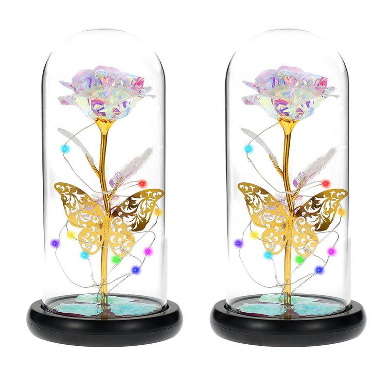 Galaxy Rose Lamp – LED Lights & Butterfly Magic for Valentine's Day!